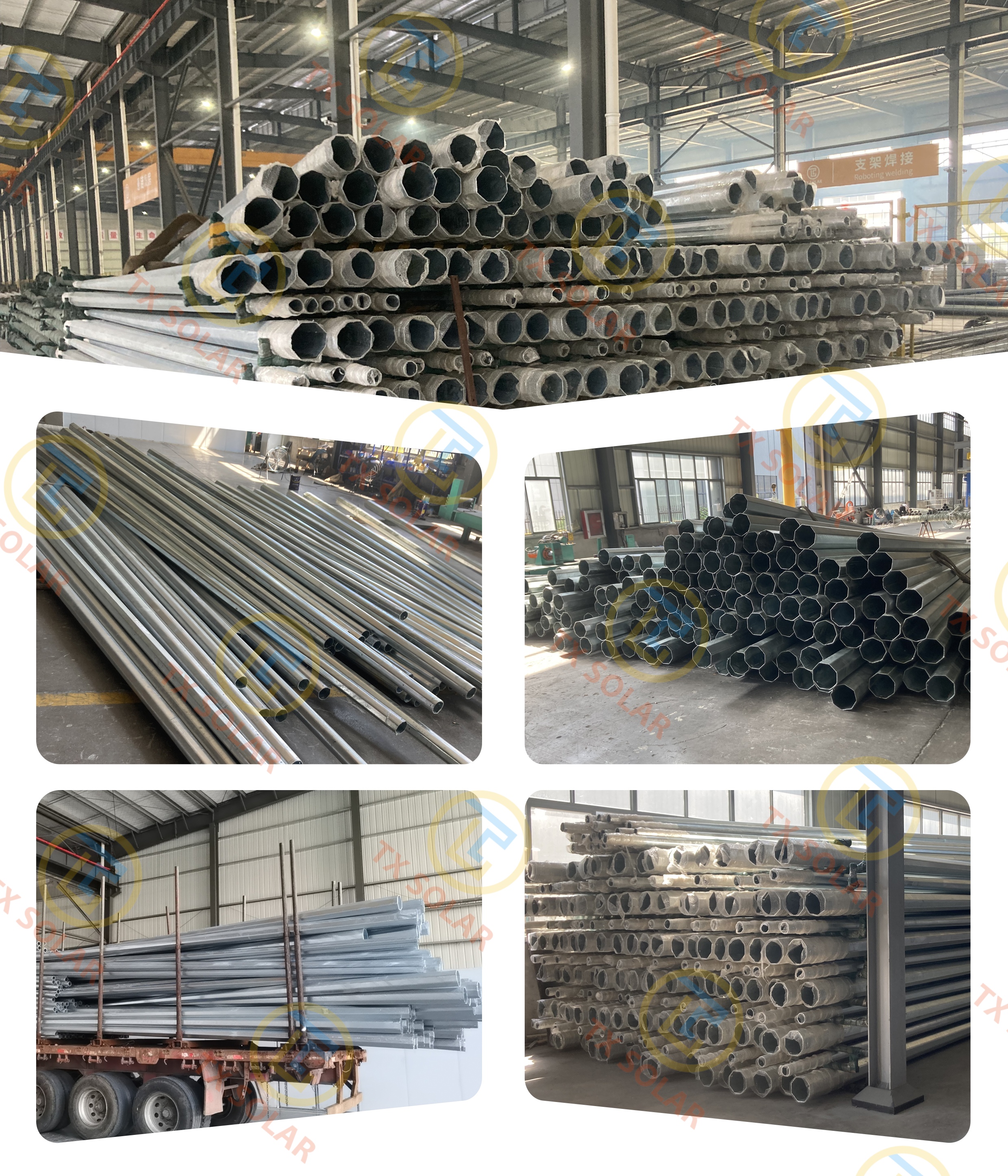 Galvanized Steel Electric Transmission Pole